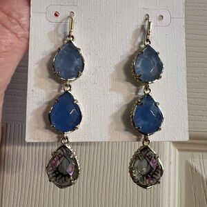 Kendra Scott Blue and Silver Drop Earrings